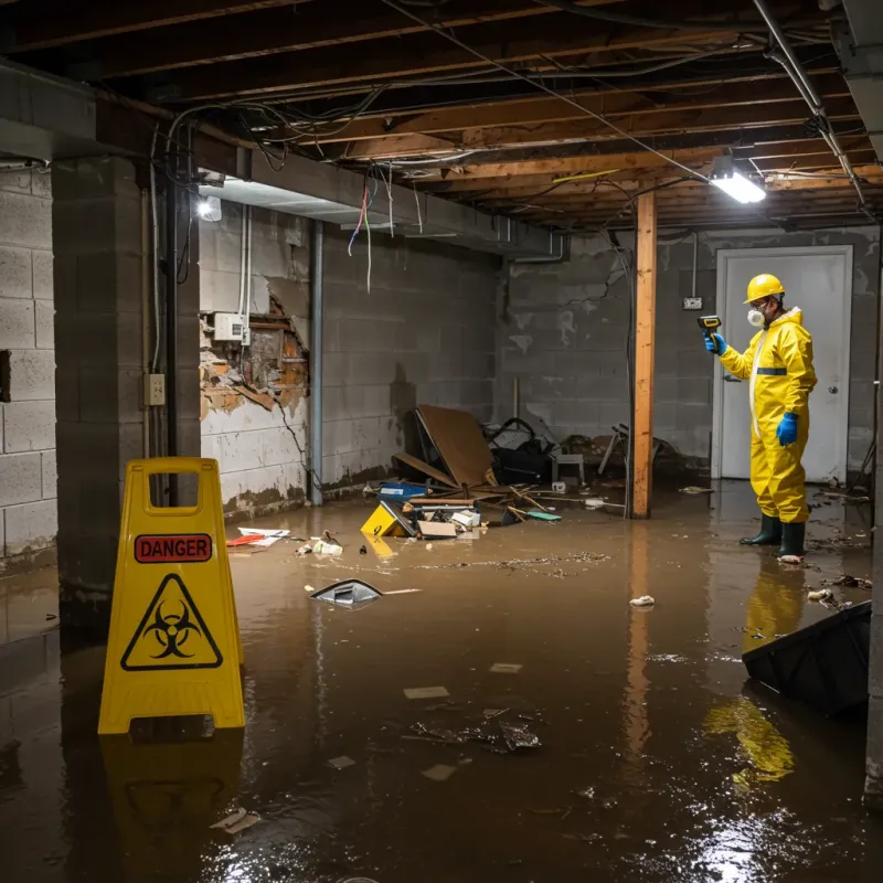 Flooded Basement Electrical Hazard in Cuero, TX Property